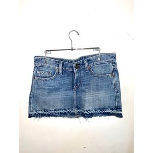 Denim Raw Hem Miniskirt